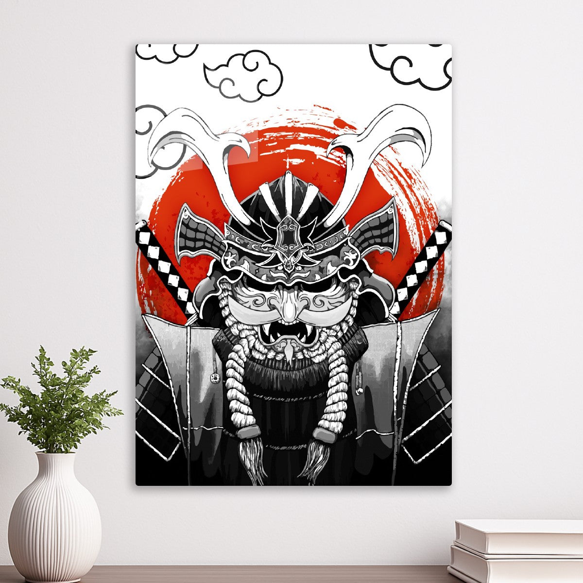 Samurai Warrior with Red Sun