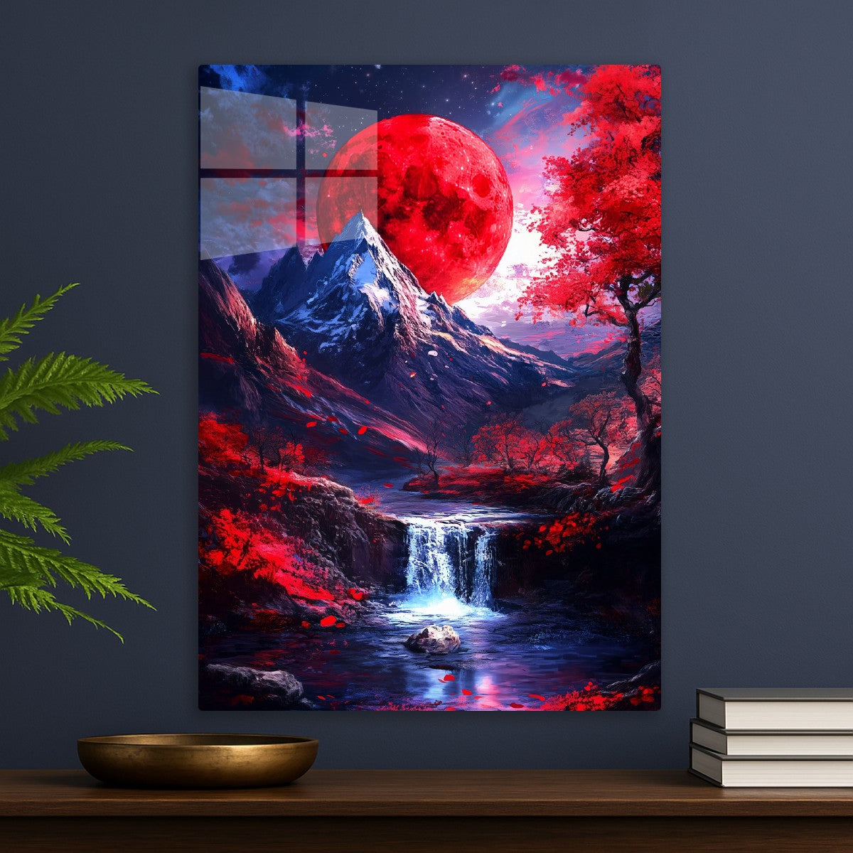 Crimson Moonlit Peaks