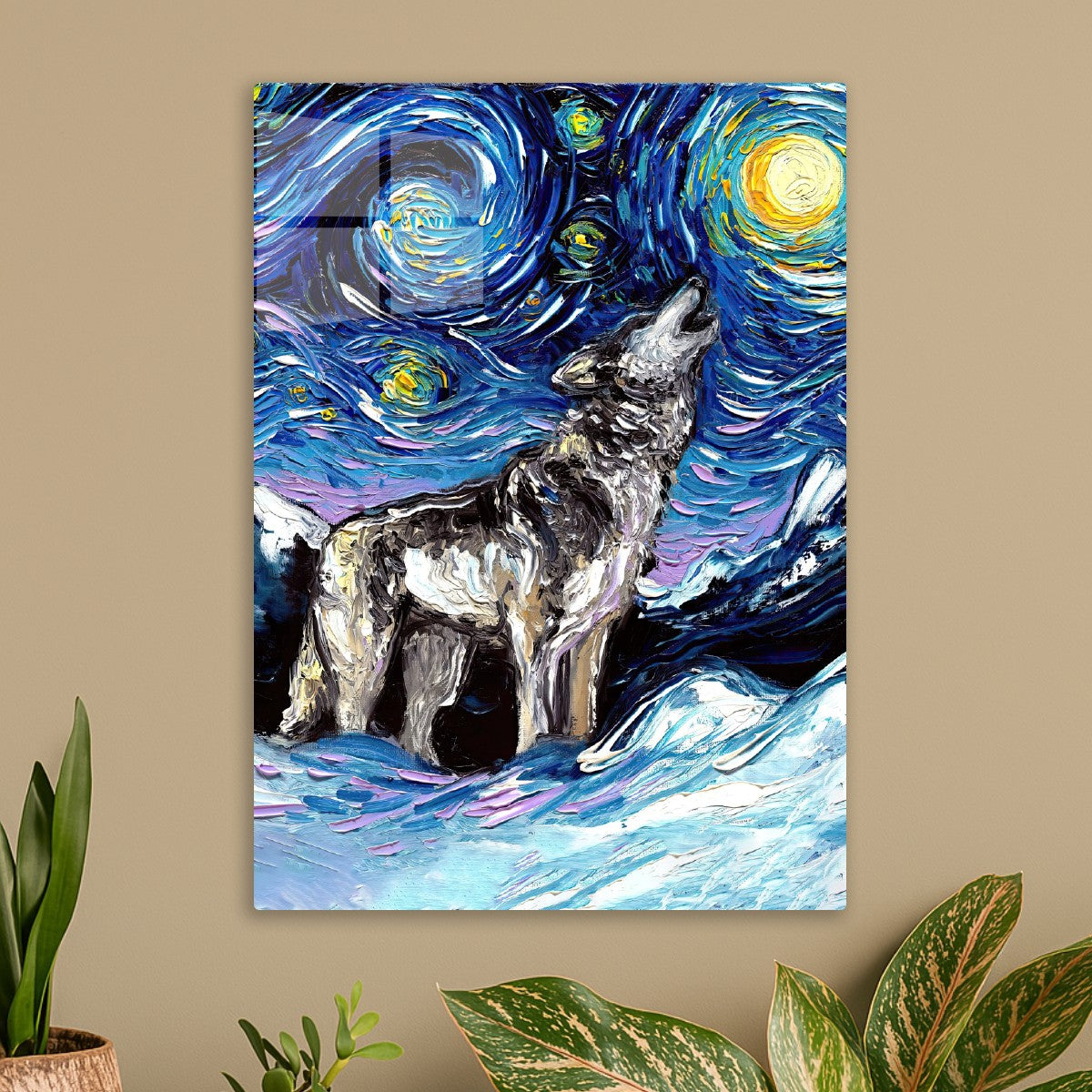 Howling Wolf Starry Night 