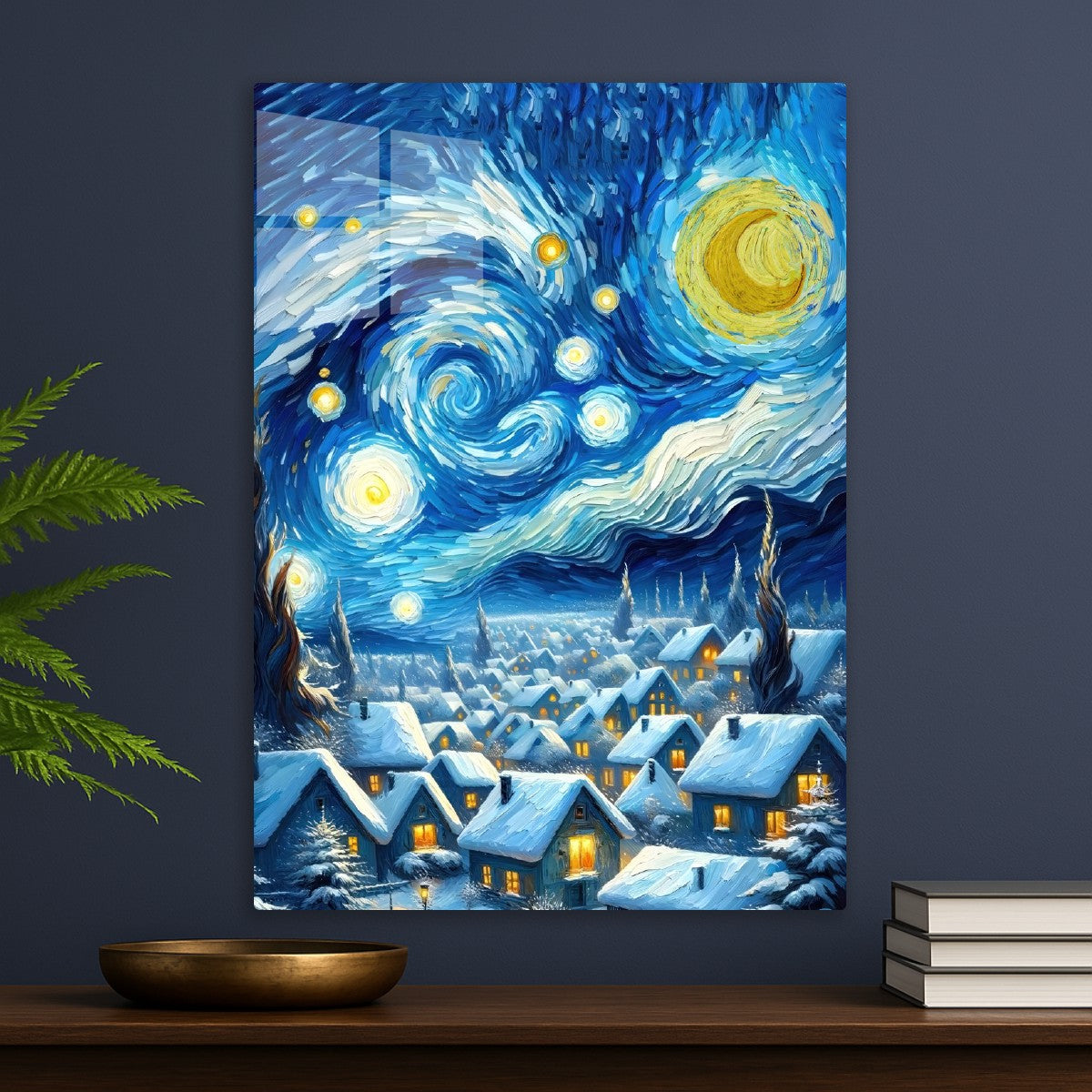 Starry night sky winter