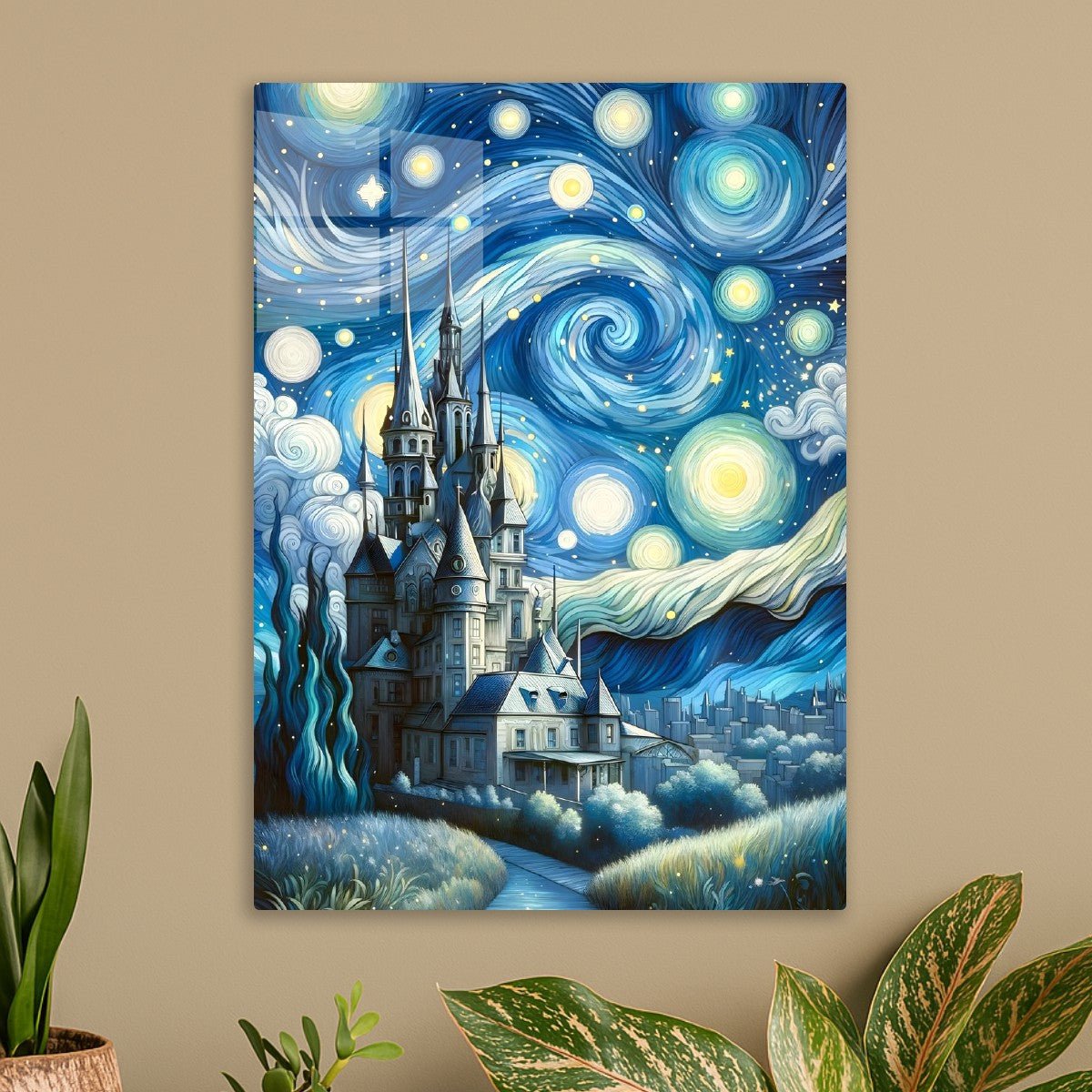 the castle starry night blue