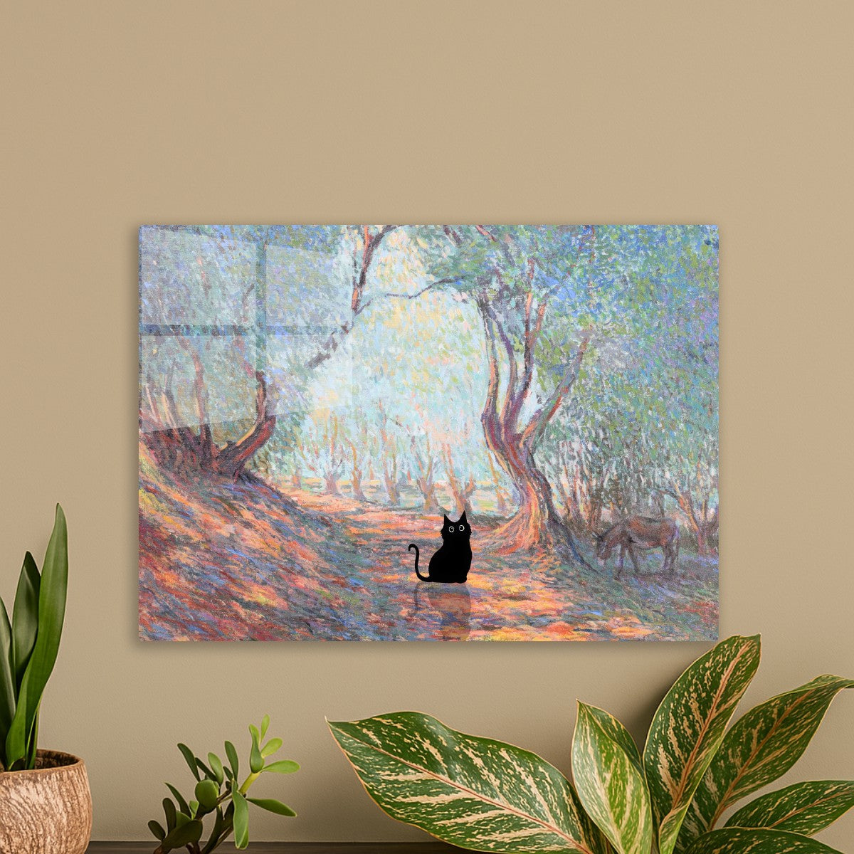 Black cat olive tree monet