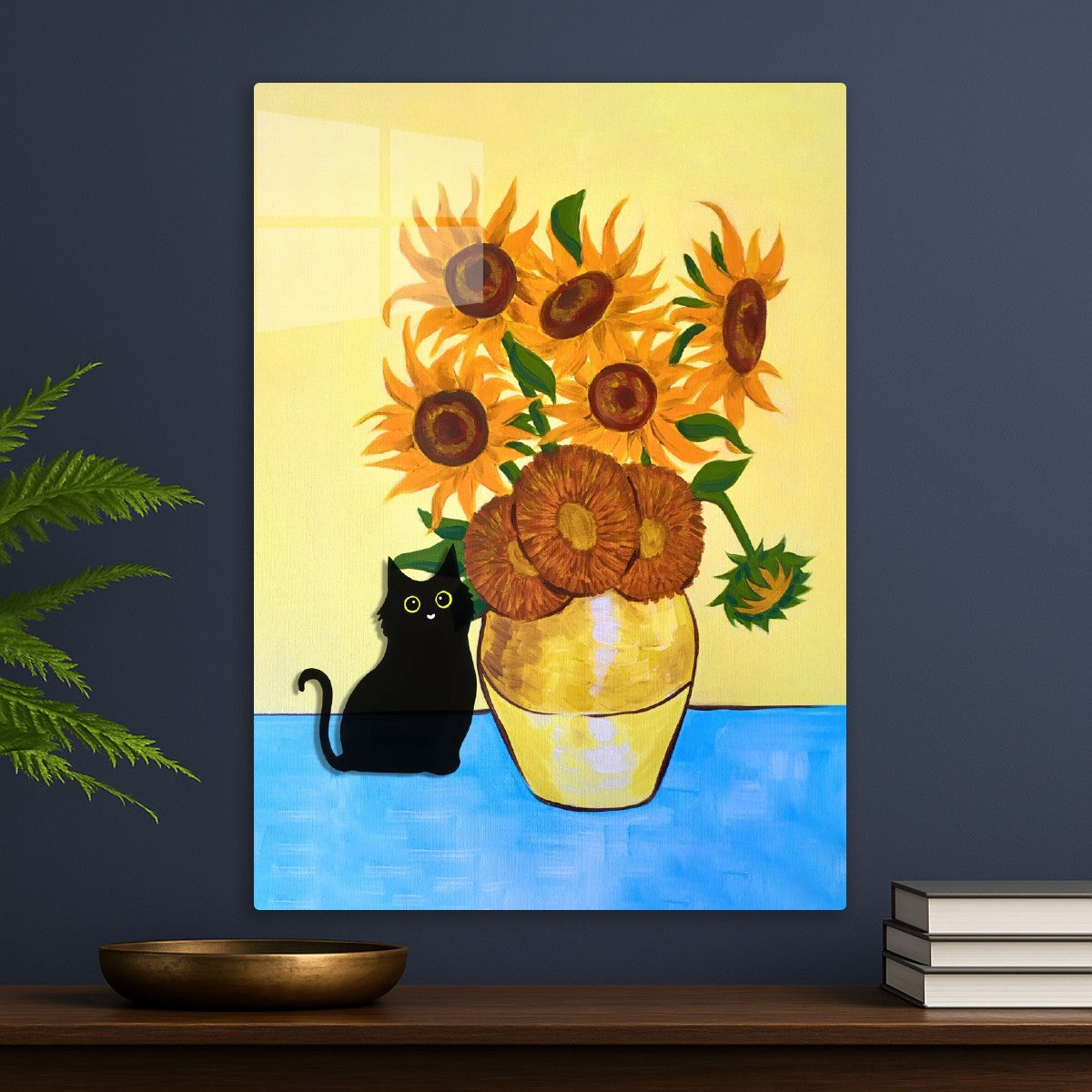 SunFlowers Vase cat