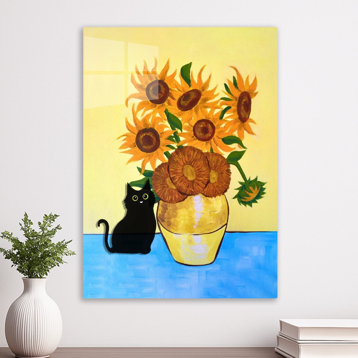 SunFlowers Vase cat
