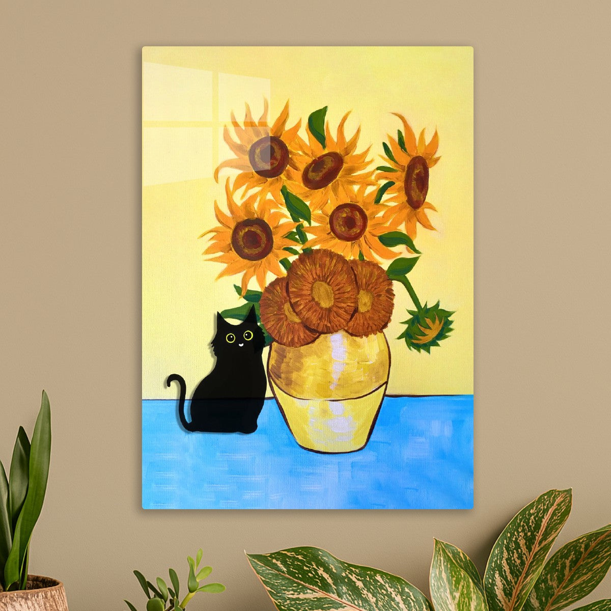 SunFlowers Vase cat