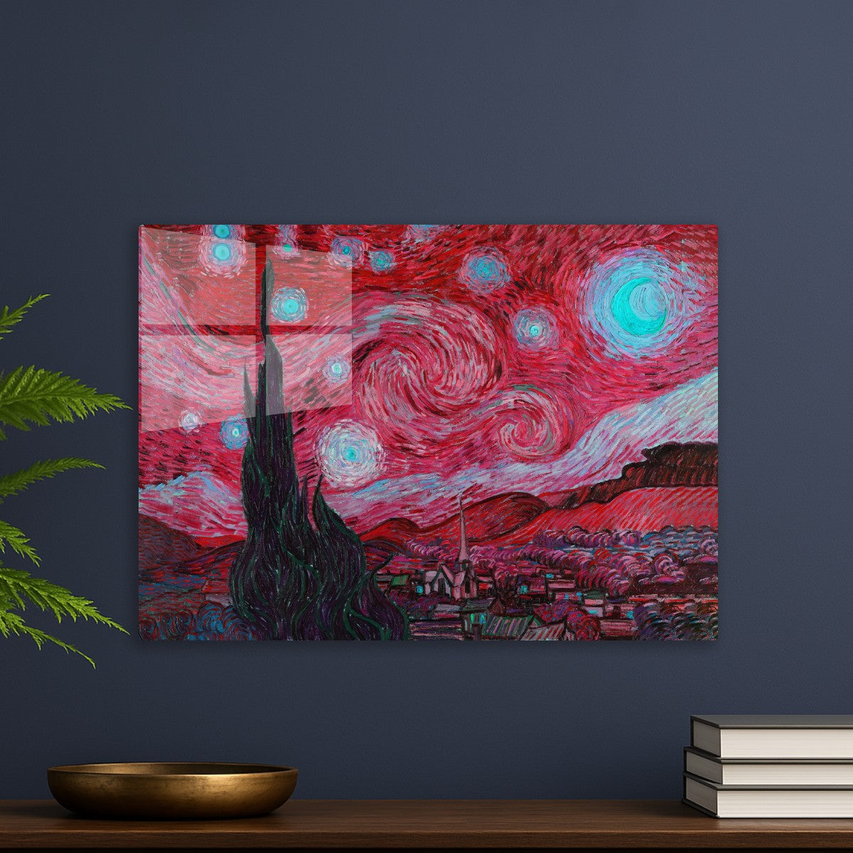 Starry night red sky 