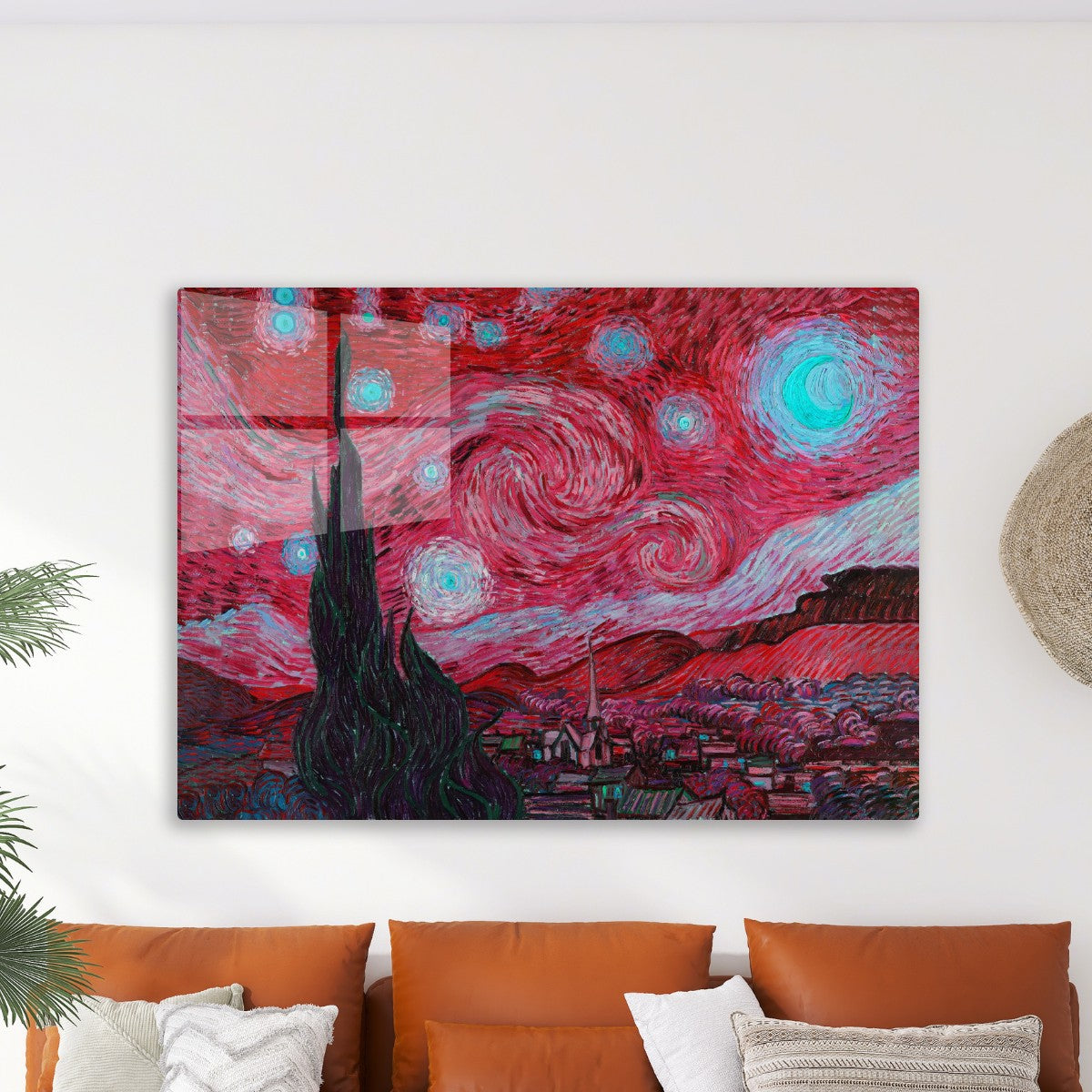 Starry night red sky 