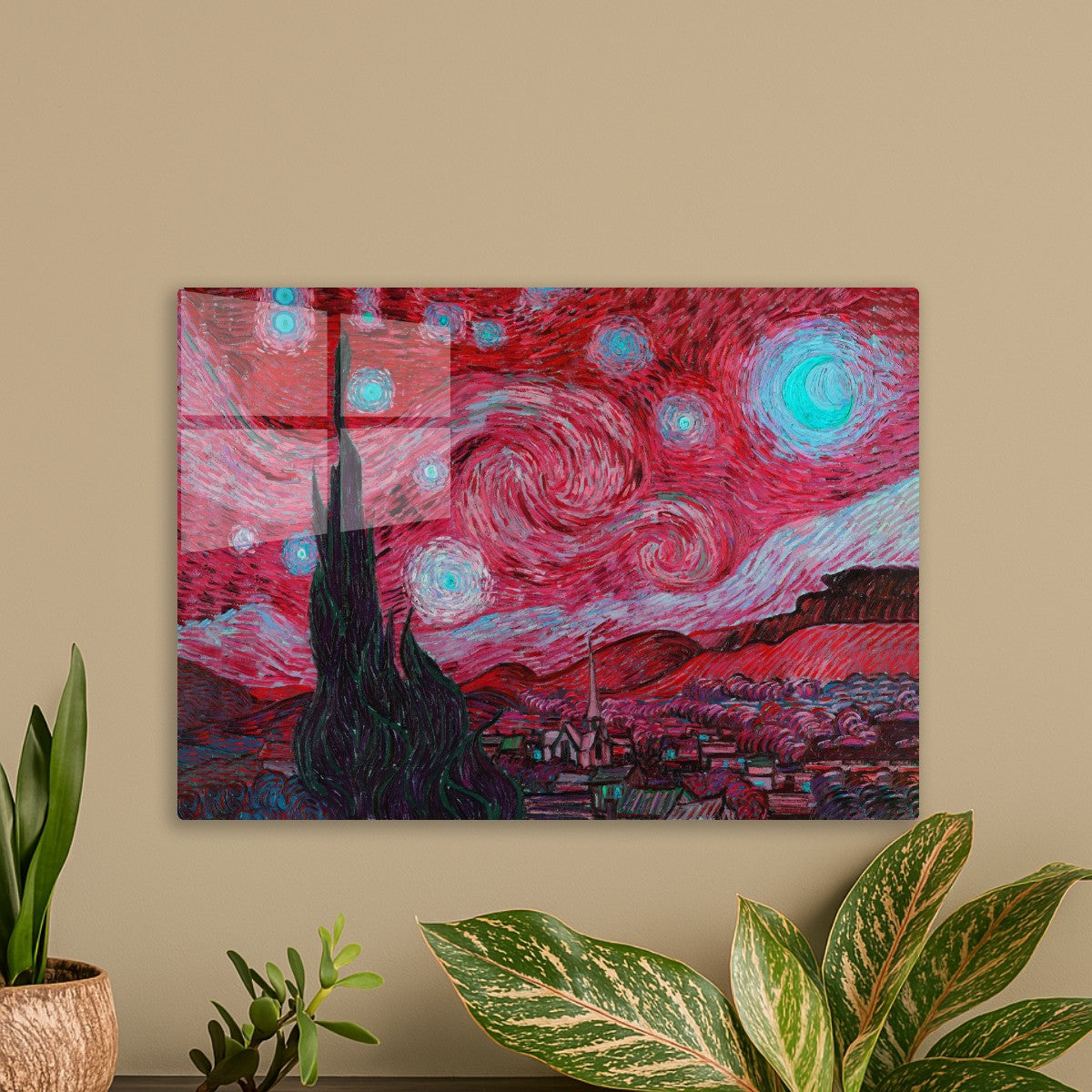 Starry night red sky 
