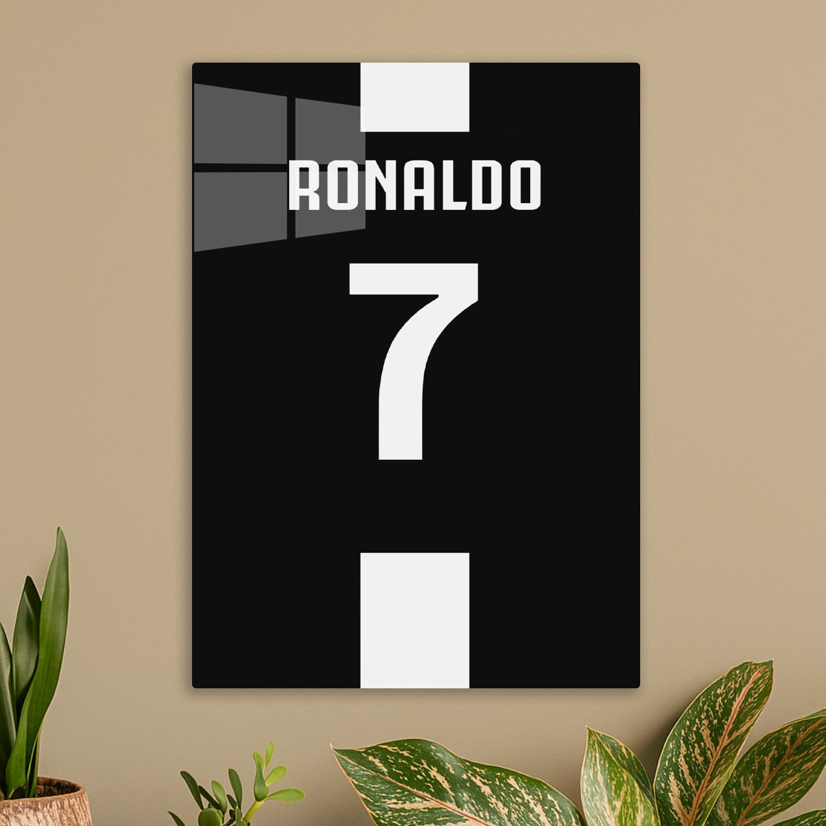Ronaldo Number 7 Black White