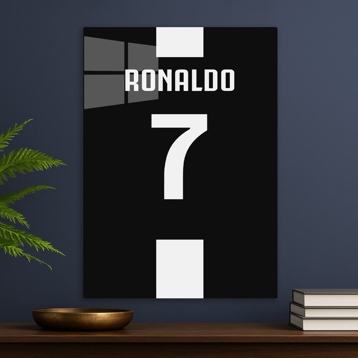 Ronaldo Number 7 Black White