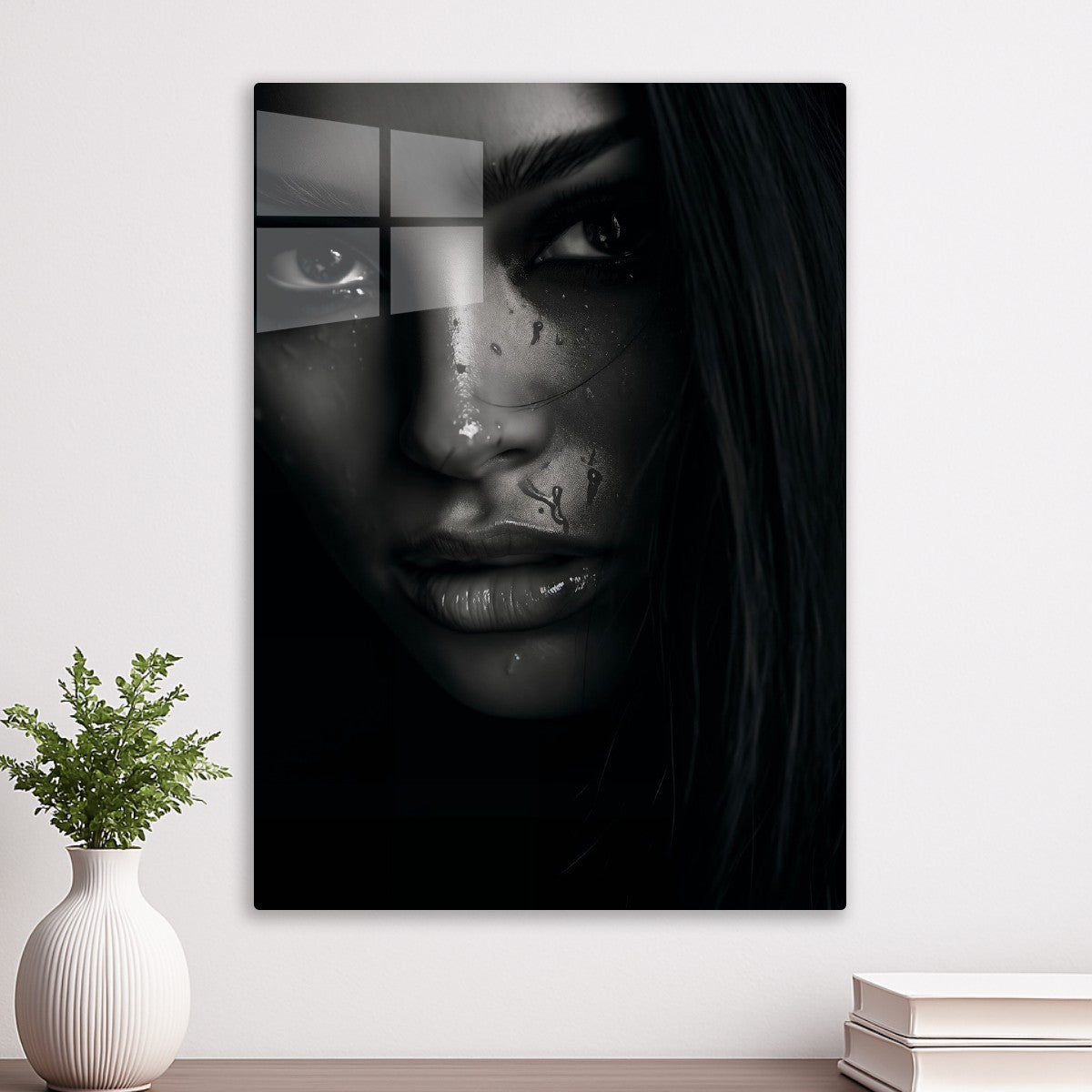 Droplets on a woman's face