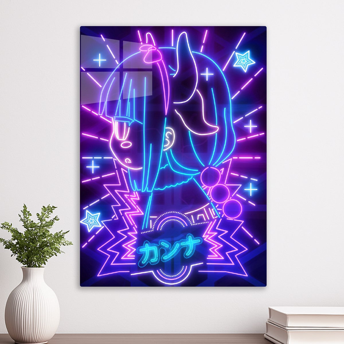 Cute Dragon Girl Neon Art