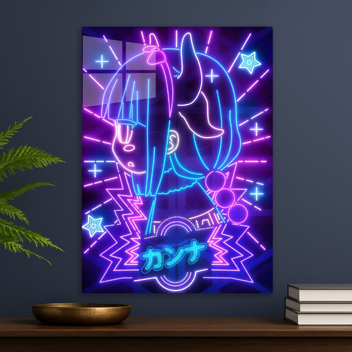 Cute Dragon Girl Neon Art