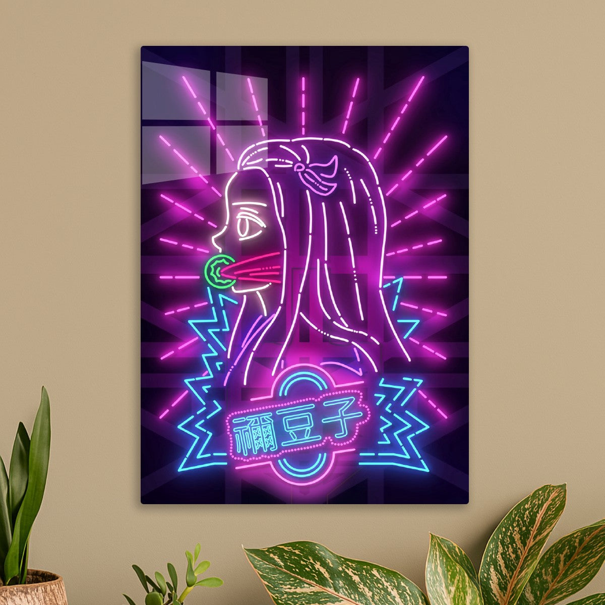 Demon Girl Neon Art