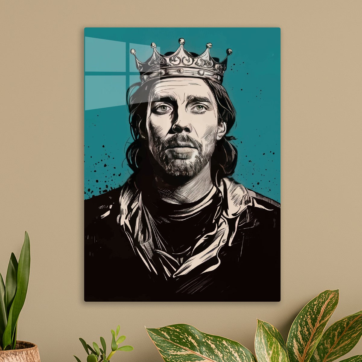 King wearing a crown
