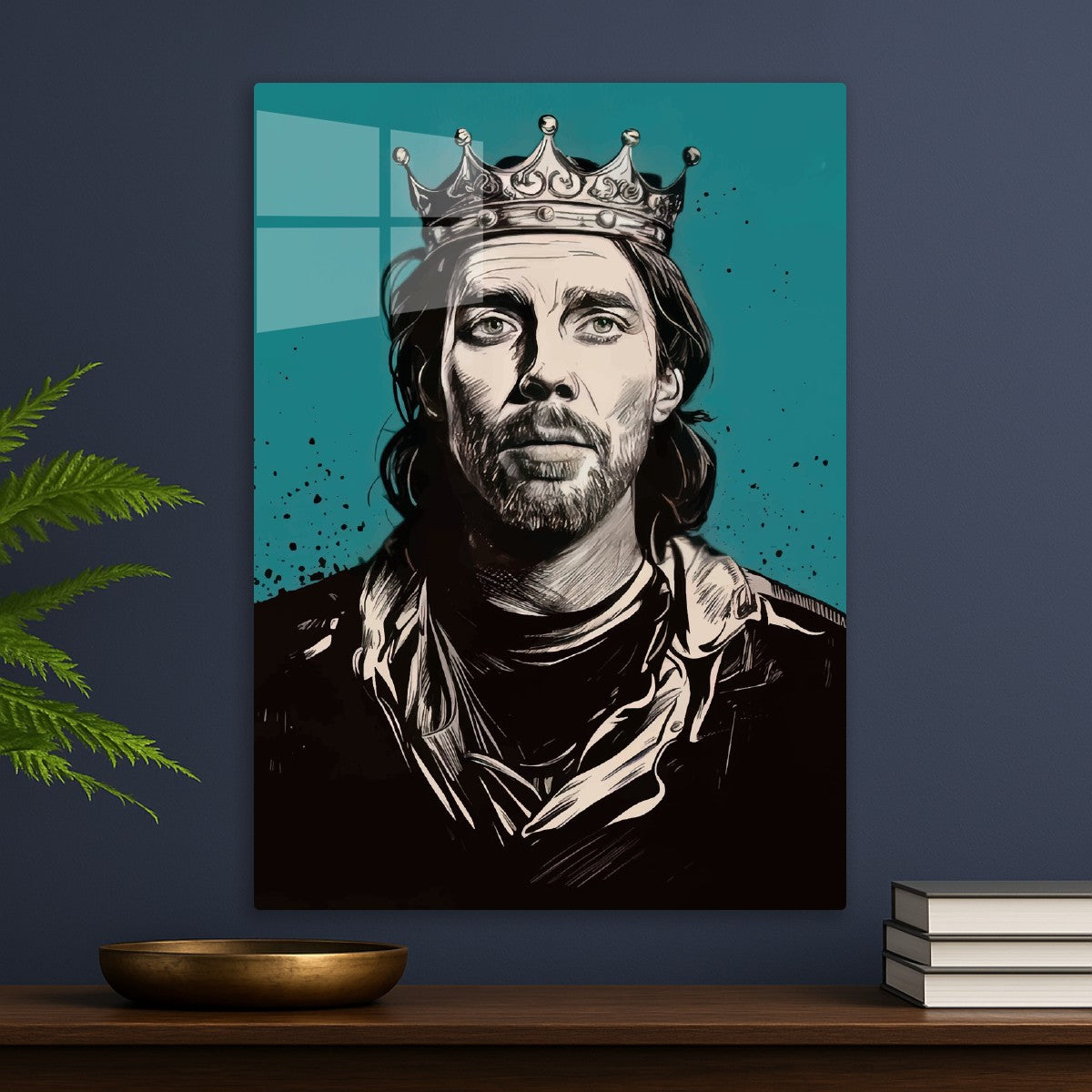 King wearing a crown