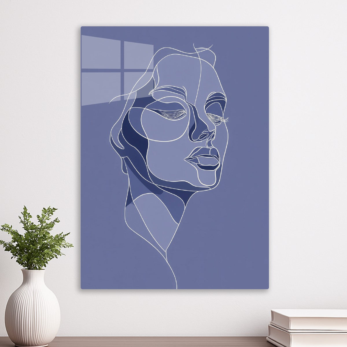 Closed eyes of a woman, minimalist