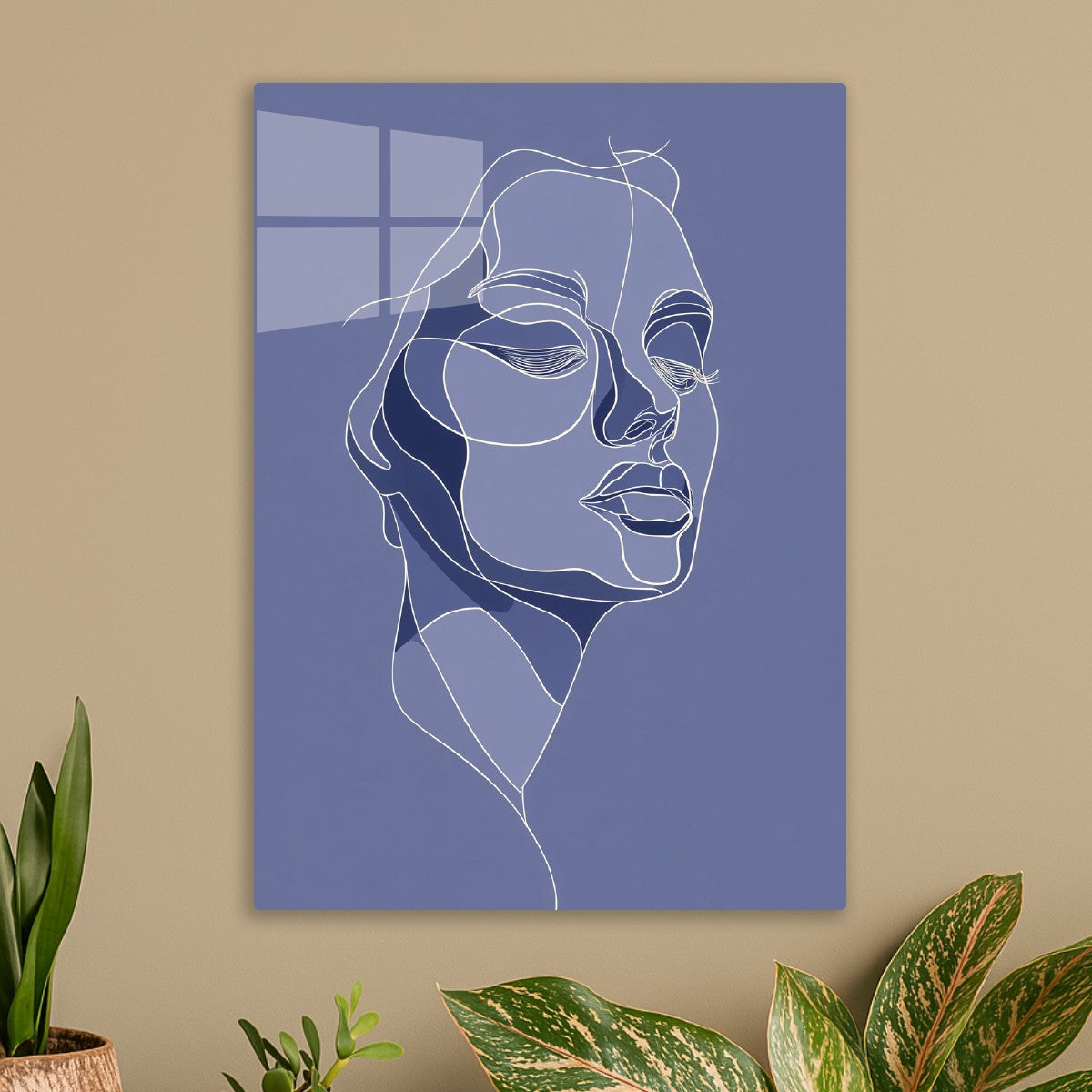 Closed eyes of a woman, minimalist