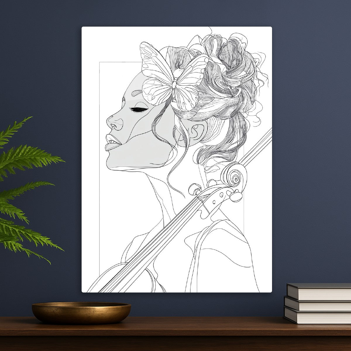 Violinist with a butterfly