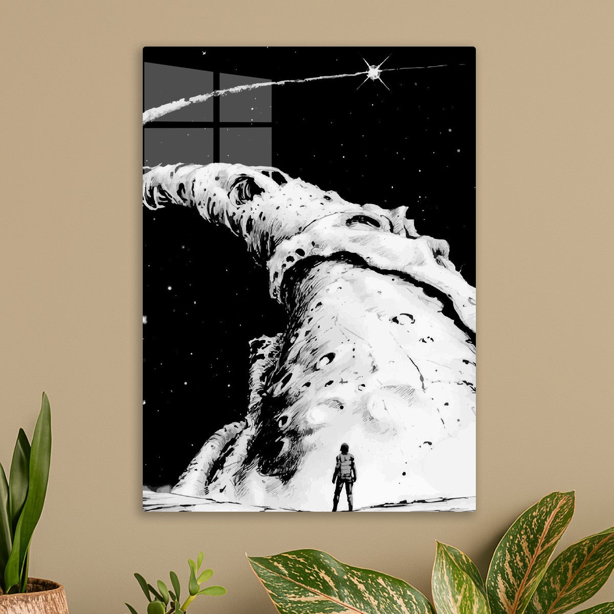 Climber in outerspace