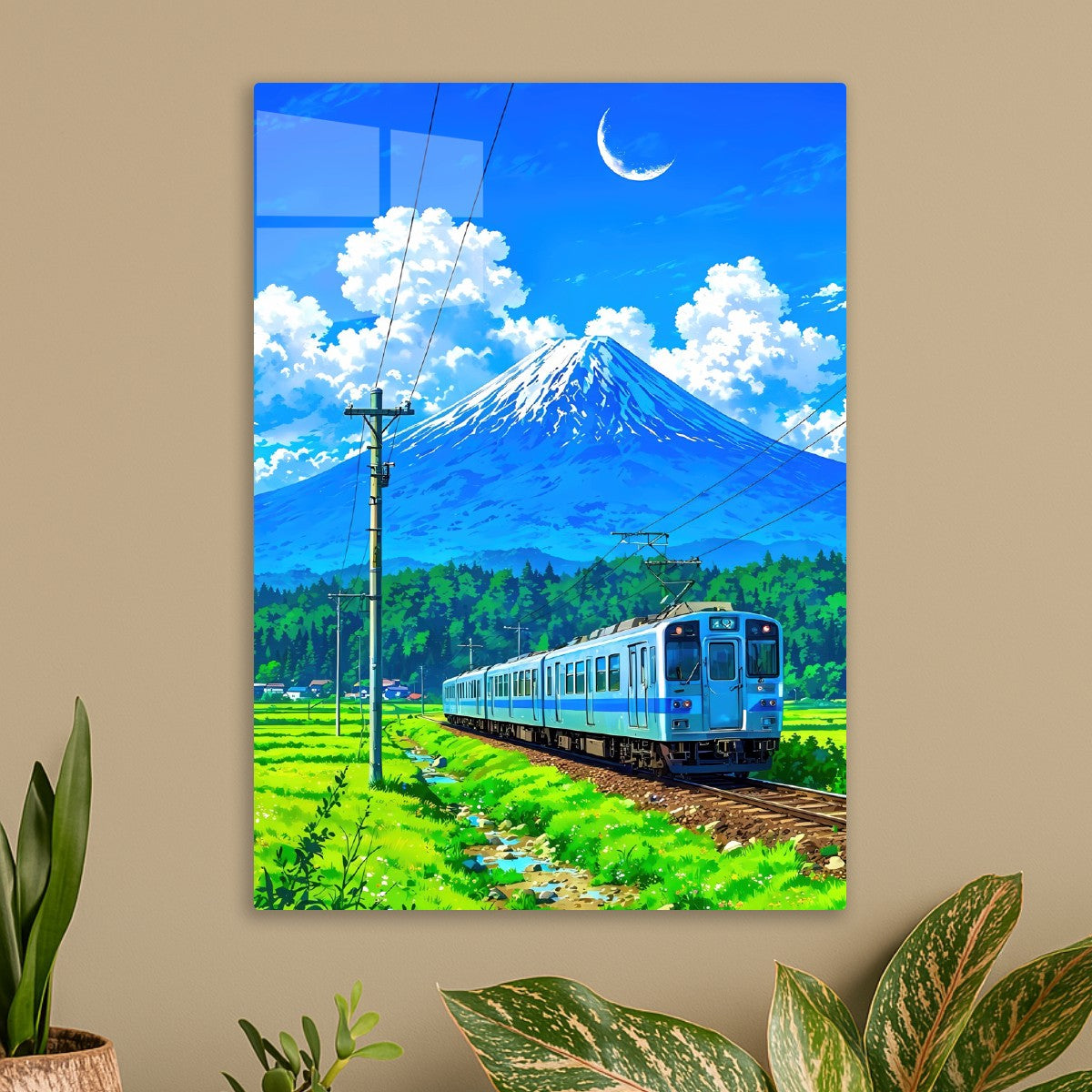 Train by Mount Fuji