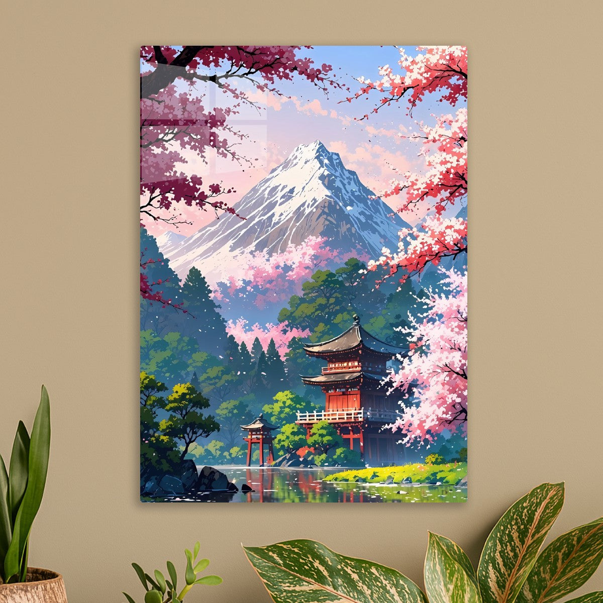 Mount Fuji & Sakura Temple View