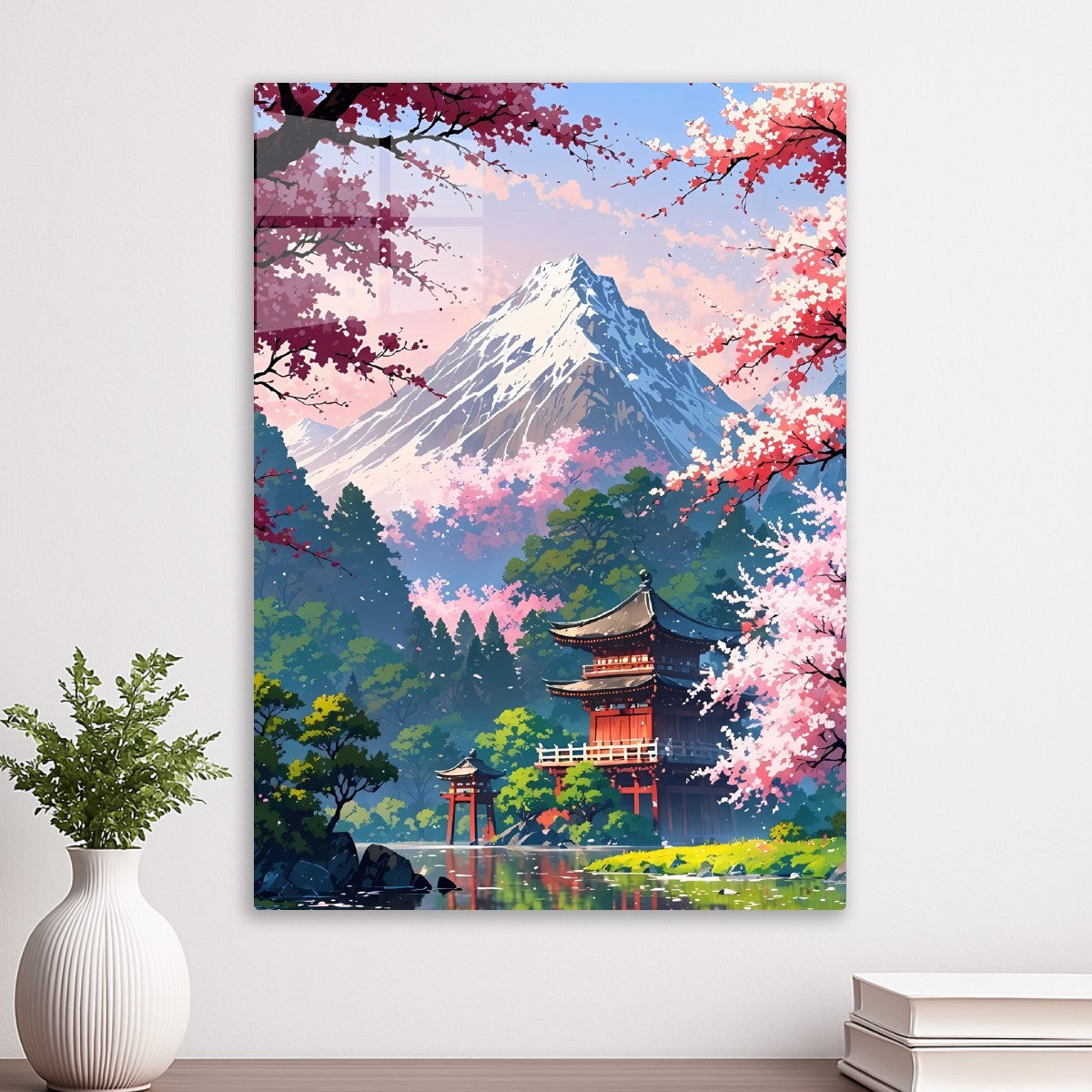 Mount Fuji & Sakura Temple View