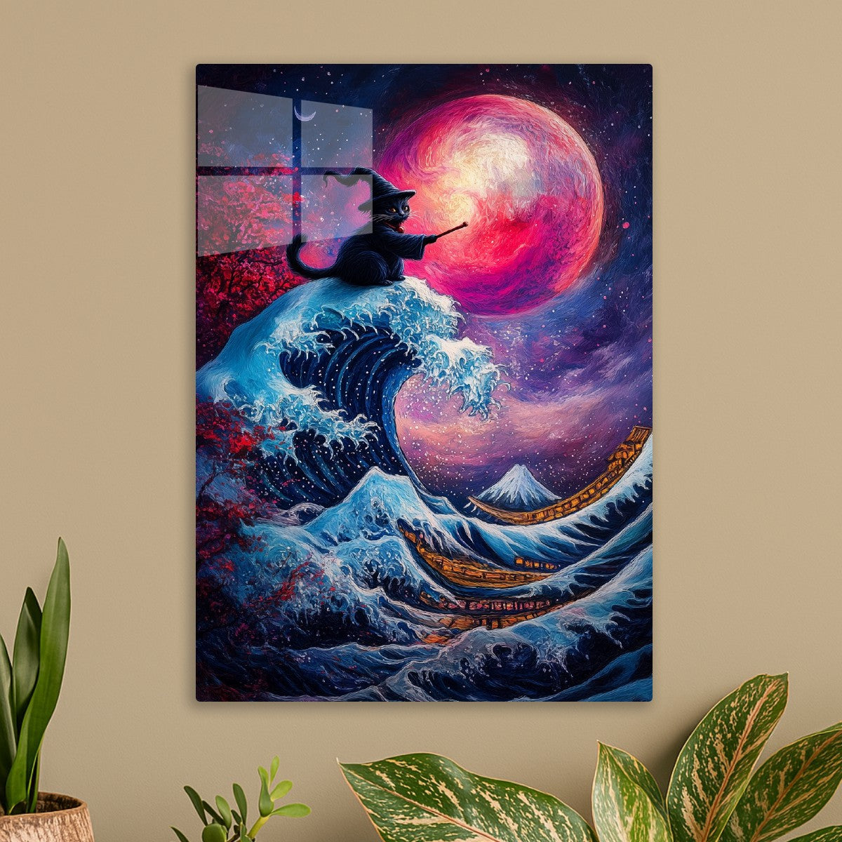 Cosmic Cat on Kanagawa Waves