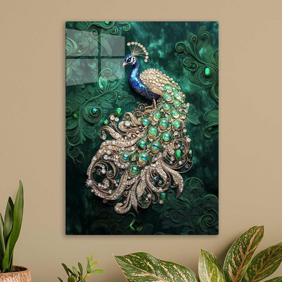 Jeweled Peacock Art