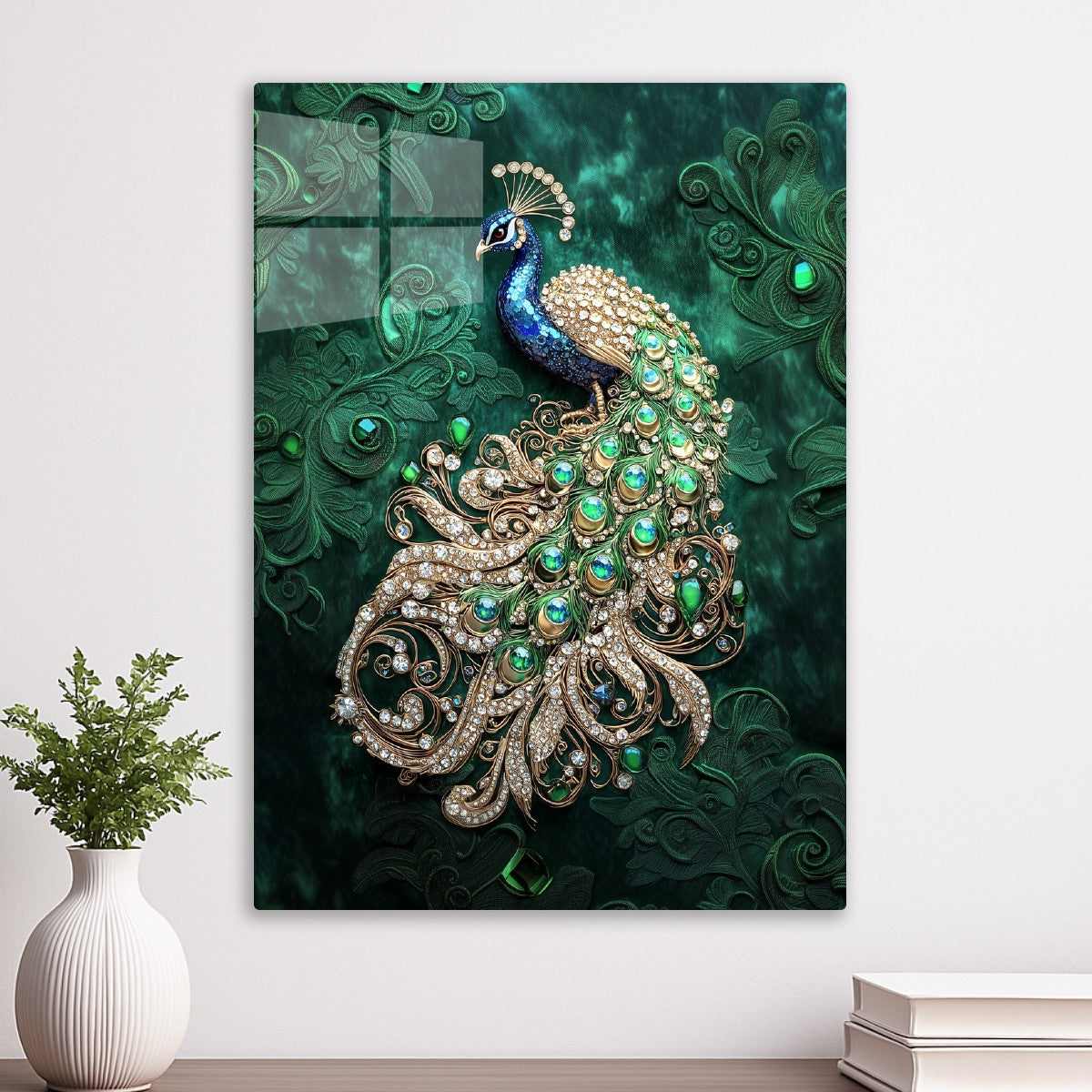 Jeweled Peacock Art