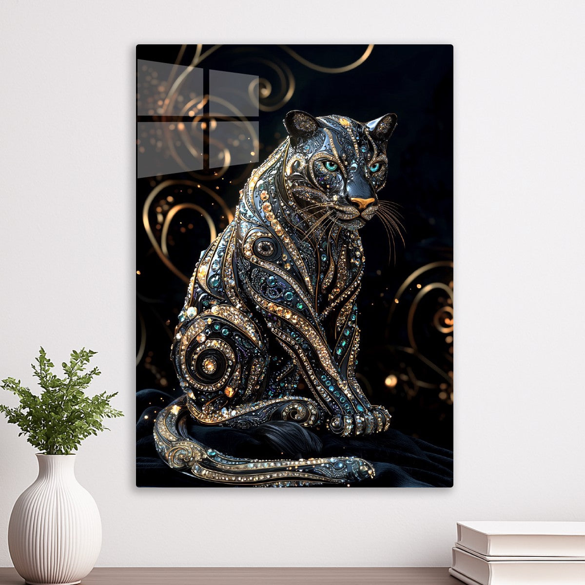 Jeweled Black Panther Art