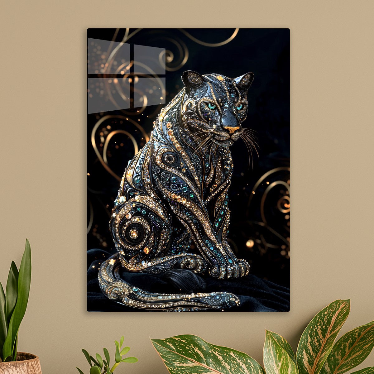 Jeweled Black Panther Art