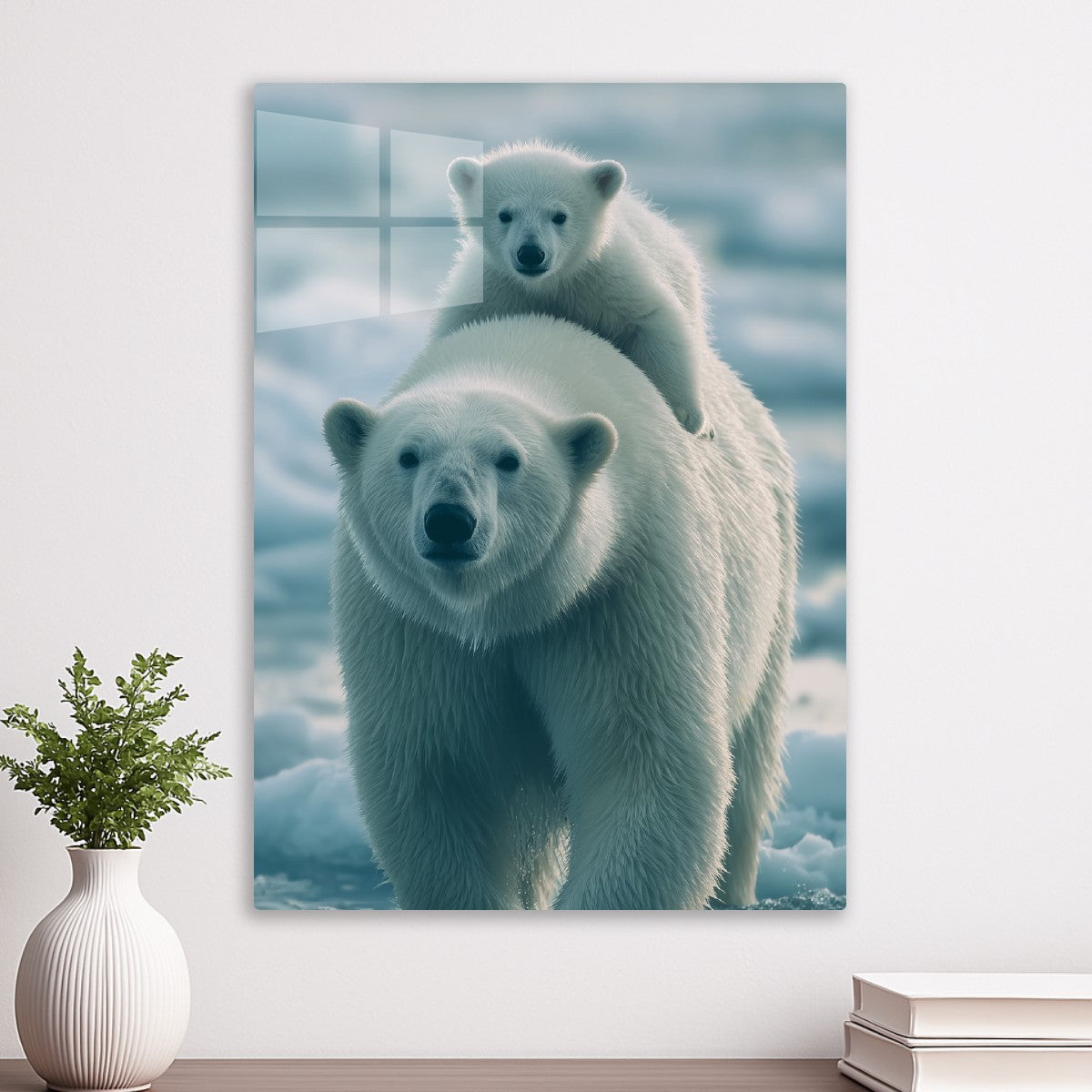 Mother Polar bear and her cub