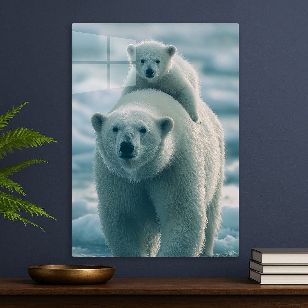 Mother Polar bear and her cub