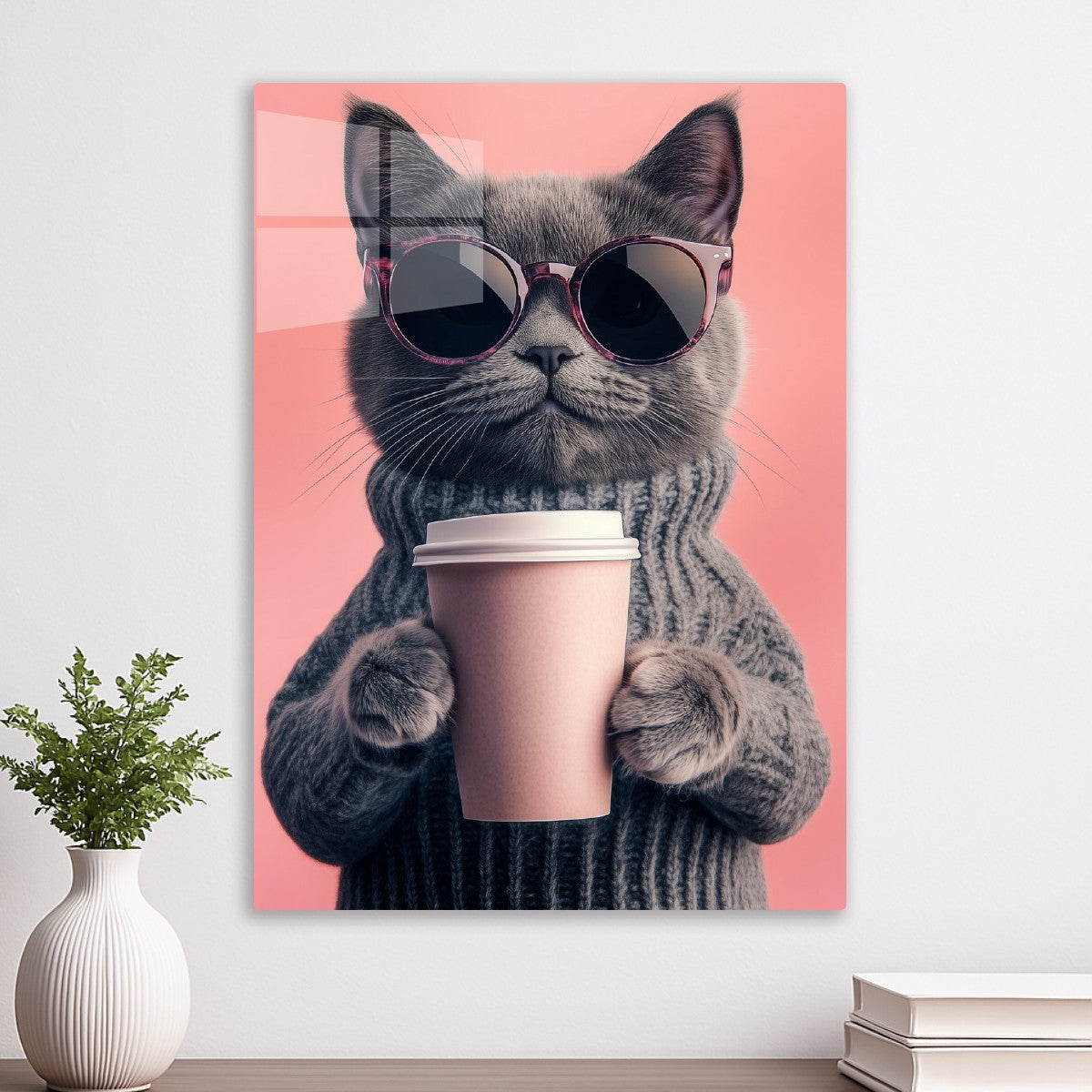 Funny Cat Coffee Time
