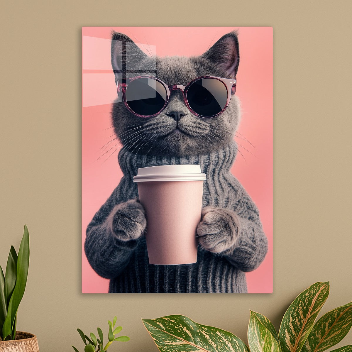 Funny Cat Coffee Time