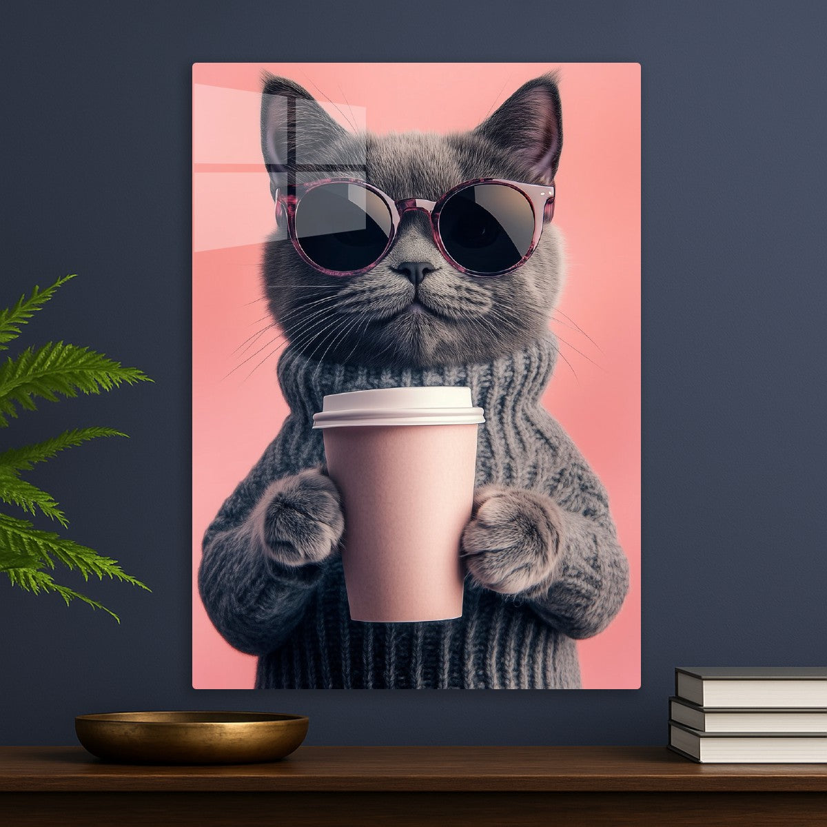 Funny Cat Coffee Time