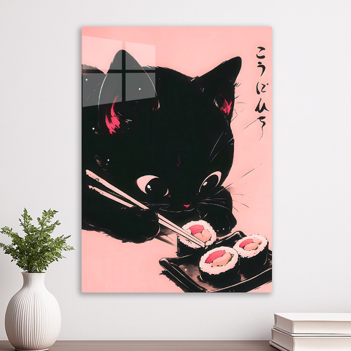 Cat eating sushi
