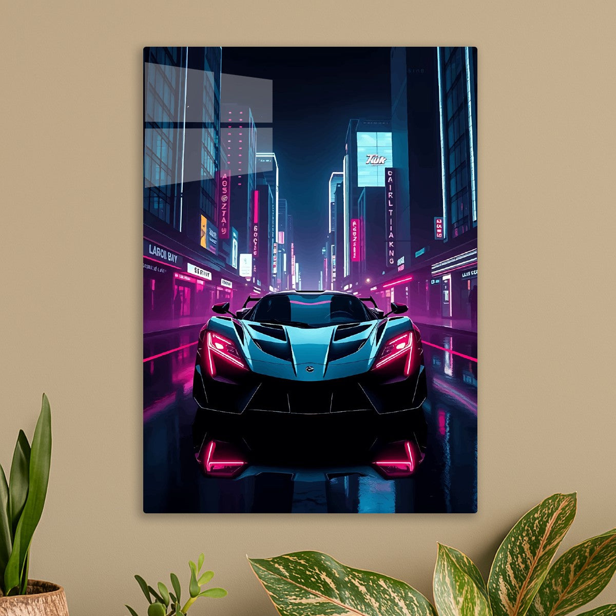 Cyberpunk sports car