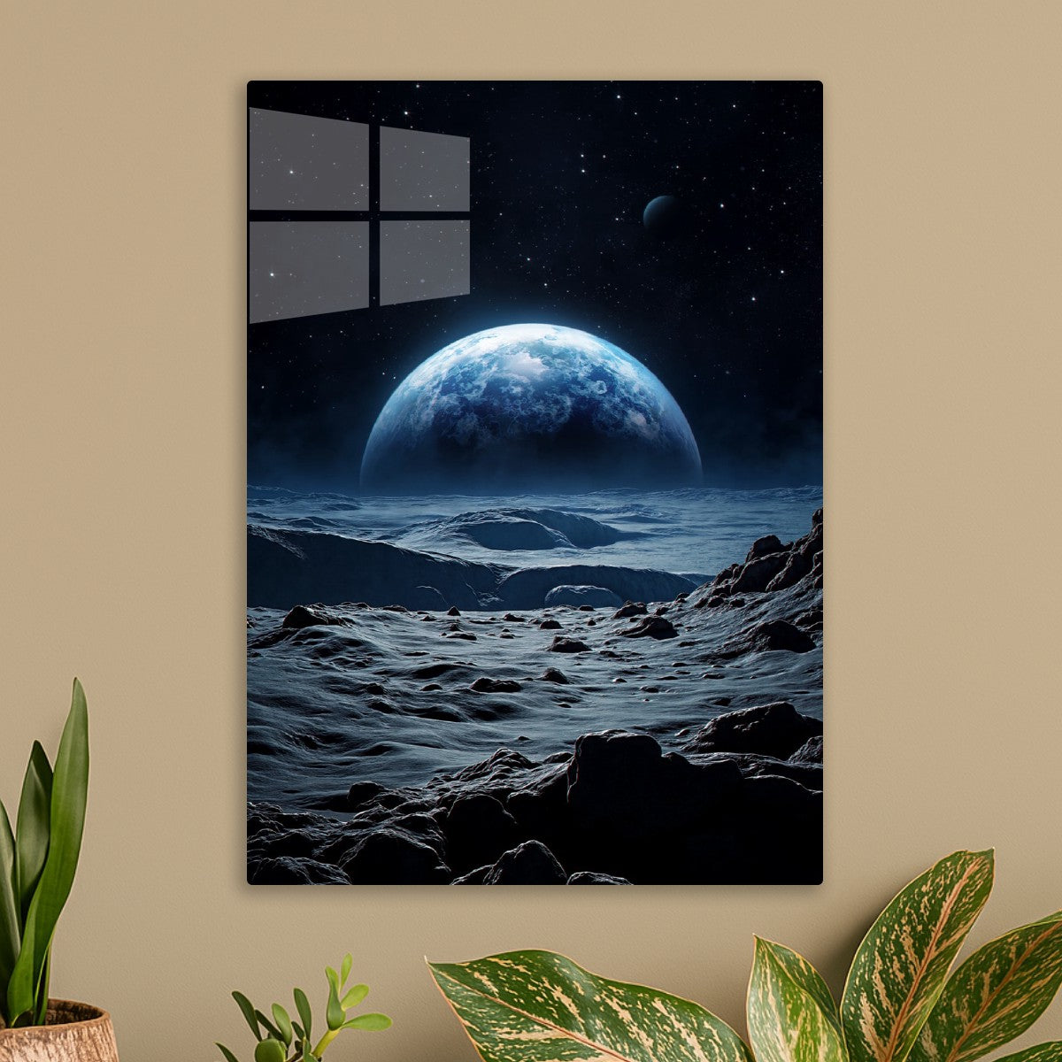 Lunar Landscape Distant Planet