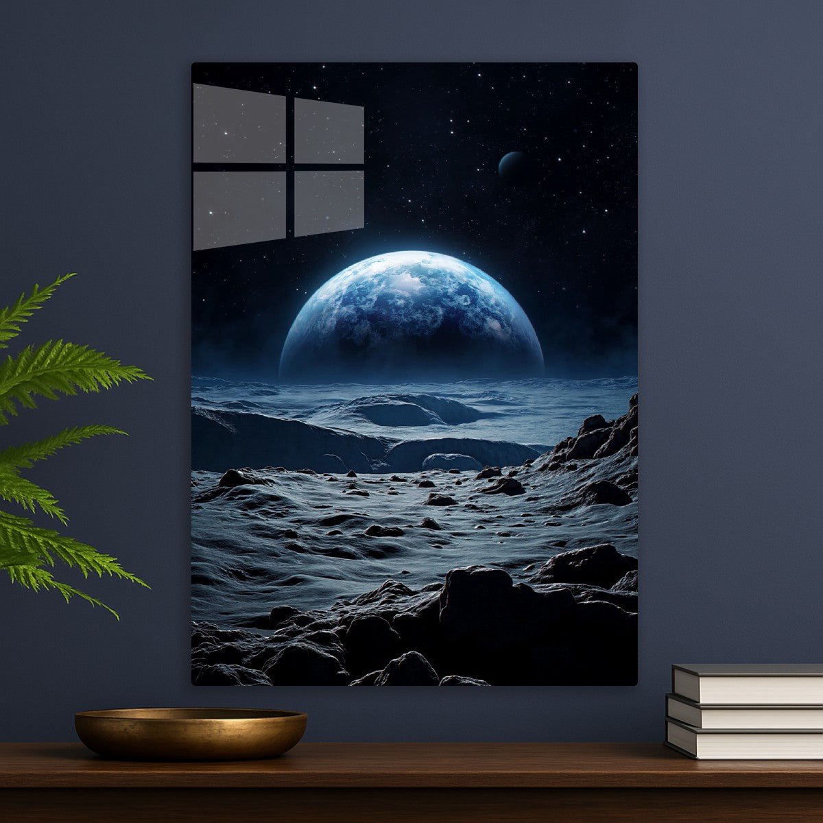 Lunar Landscape Distant Planet