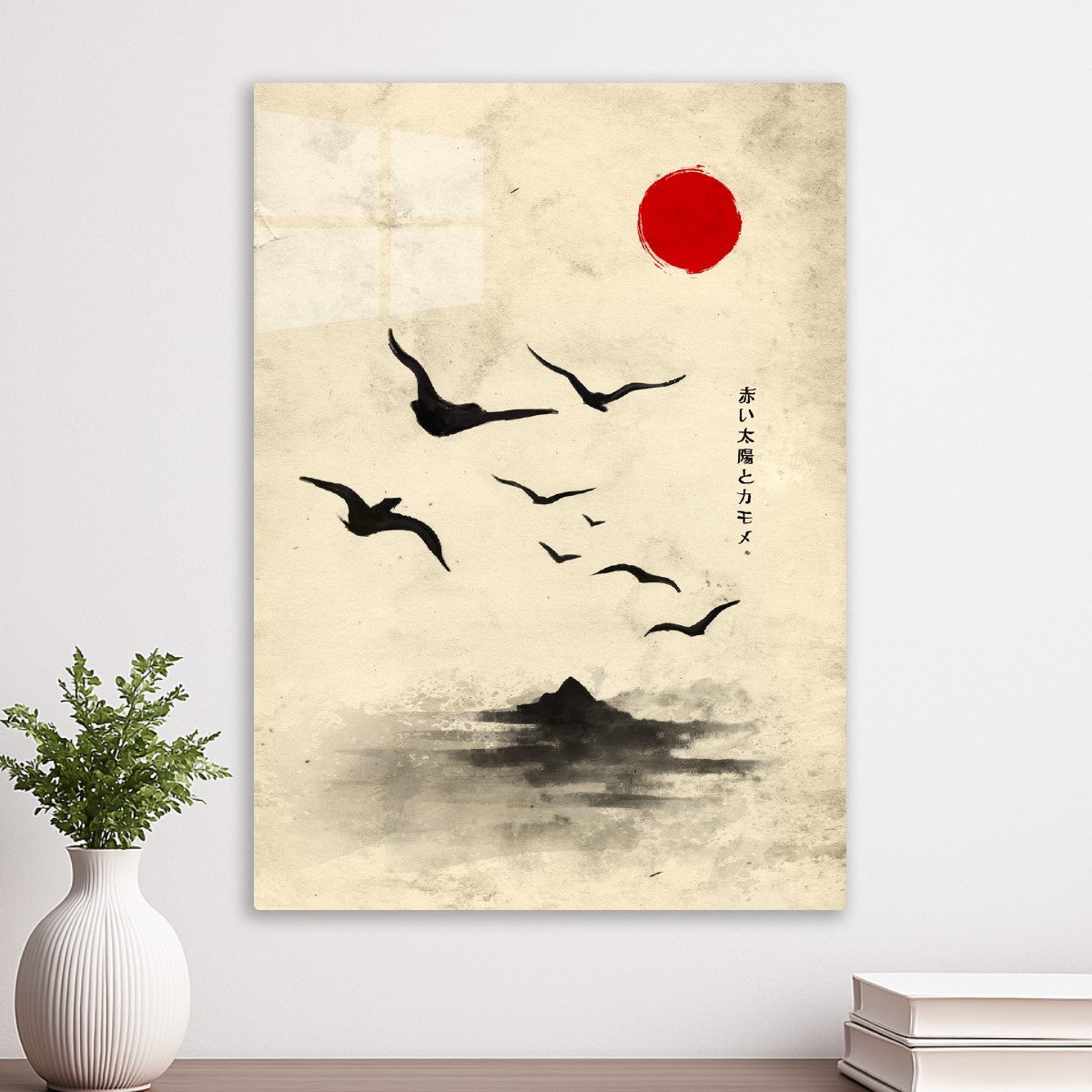 Japanese seagulls sumi e