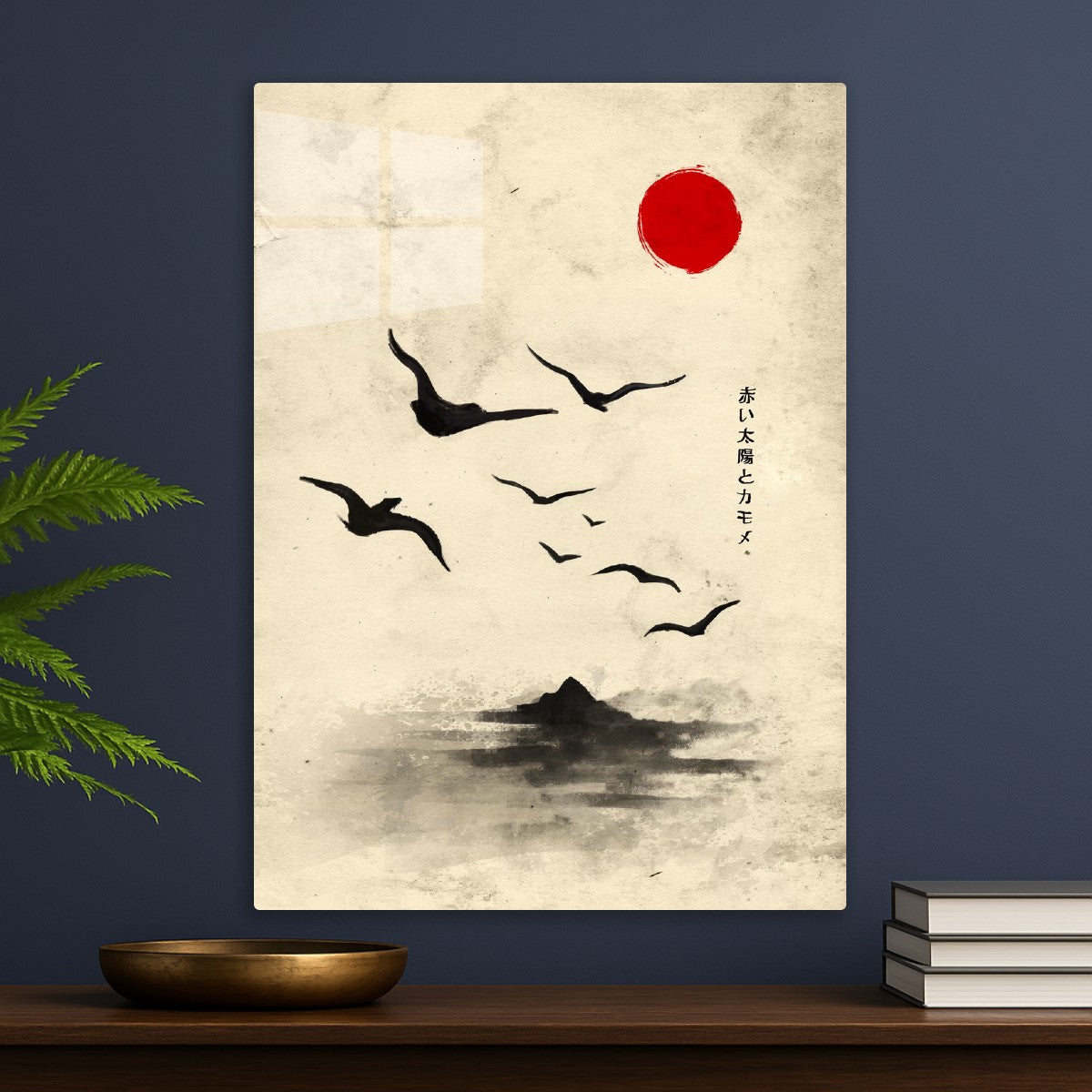 Japanese seagulls sumi e