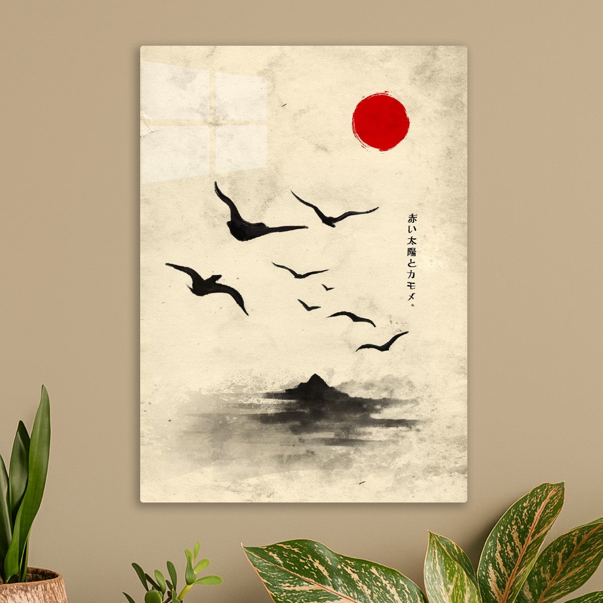 Japanese seagulls sumi e