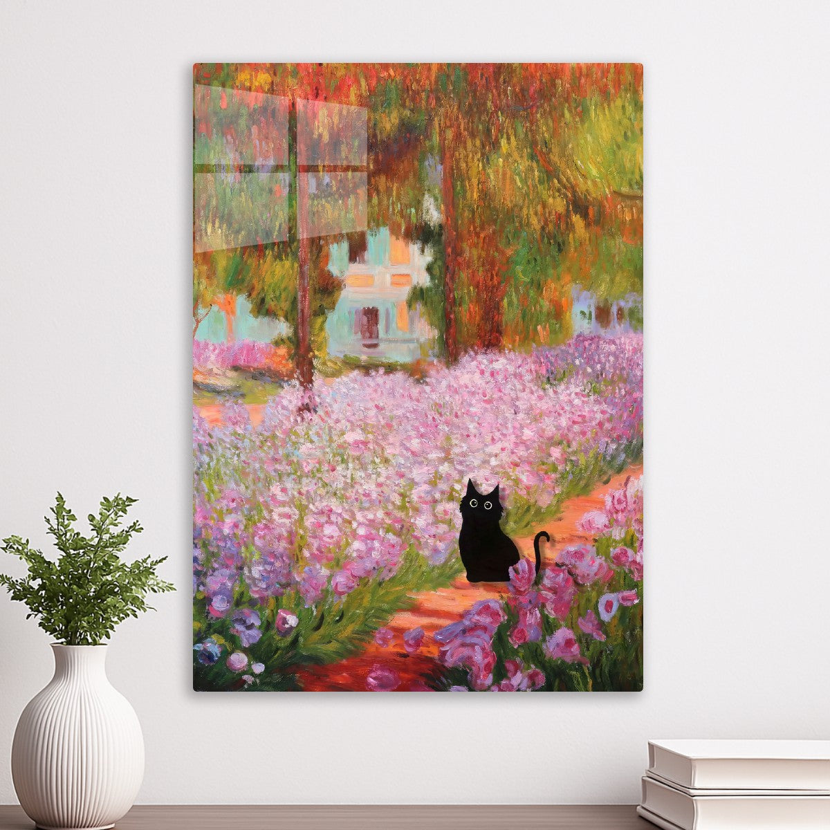 Black cat irises pink