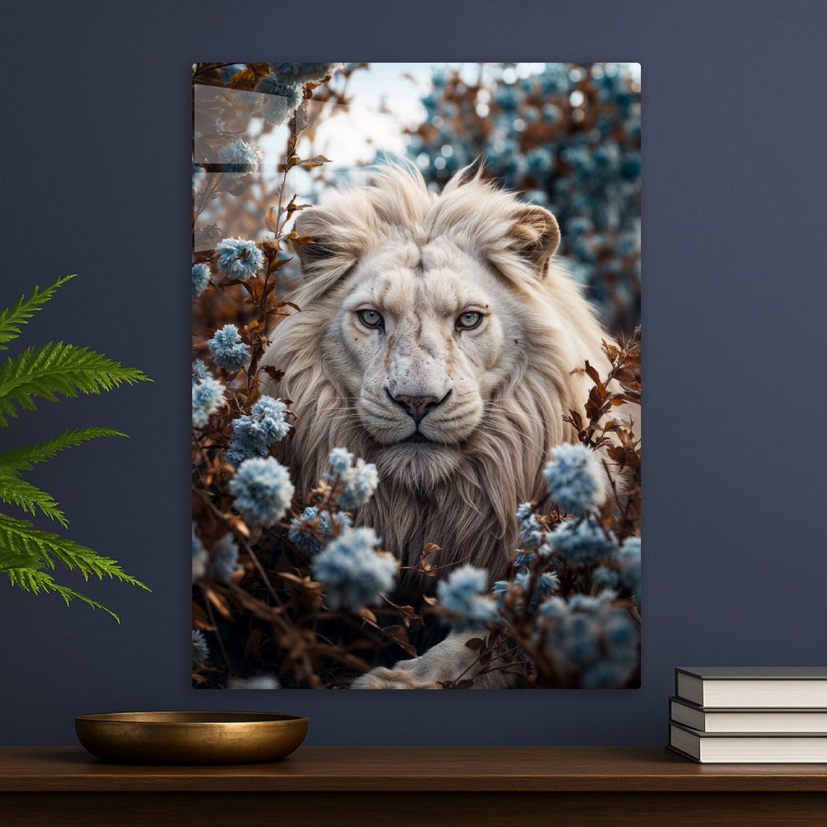 Beautiful Floral White Lion