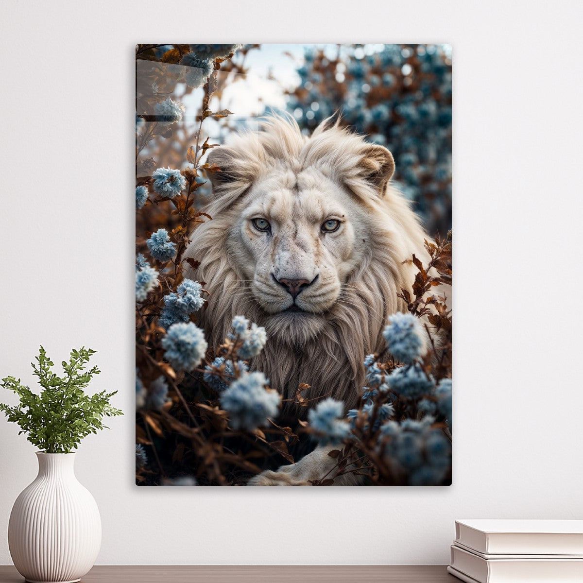 Beautiful Floral White Lion