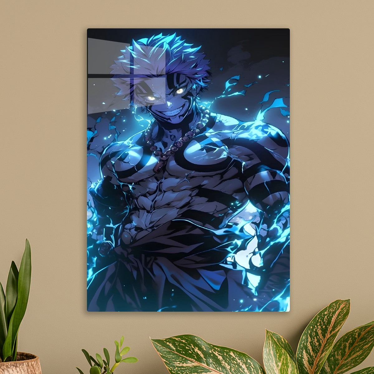 Akaza Glowing Blue Aura, Demon Slayer Kimetsu no Yaiba