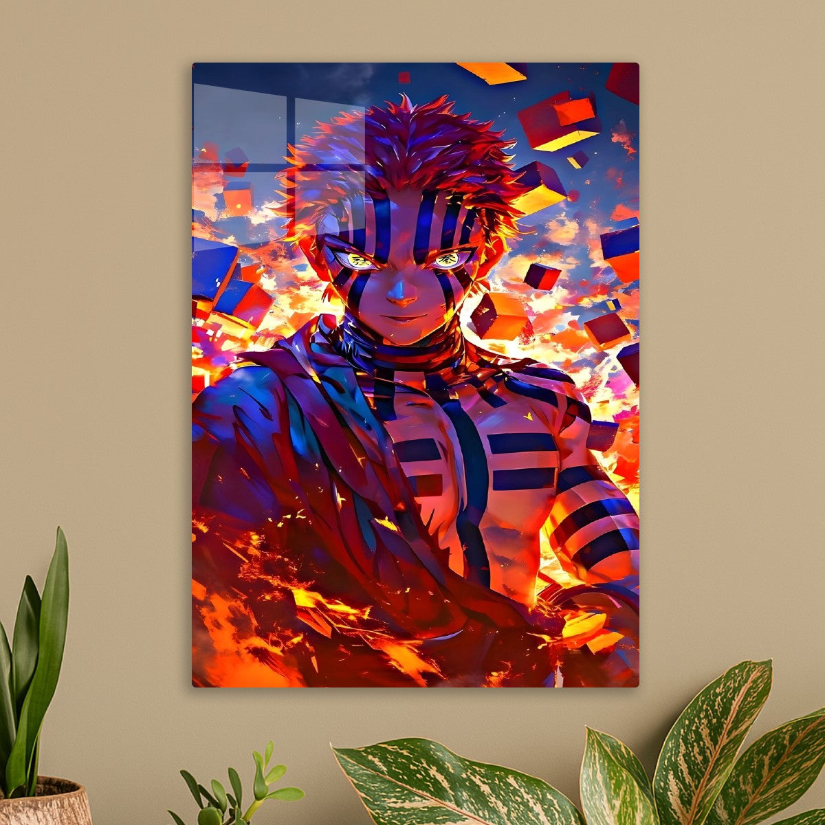 Akaza Fiery Dynamic Scene, Demon Slayer Kimetsu no Yaiba