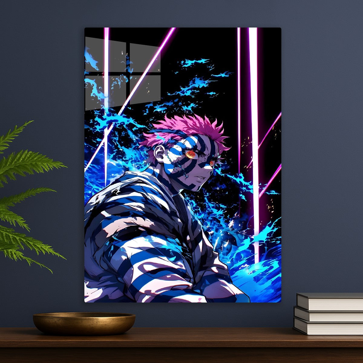 Akaza Neon Blue Energy Power, Demon Slayer Kimetsu no Yaiba